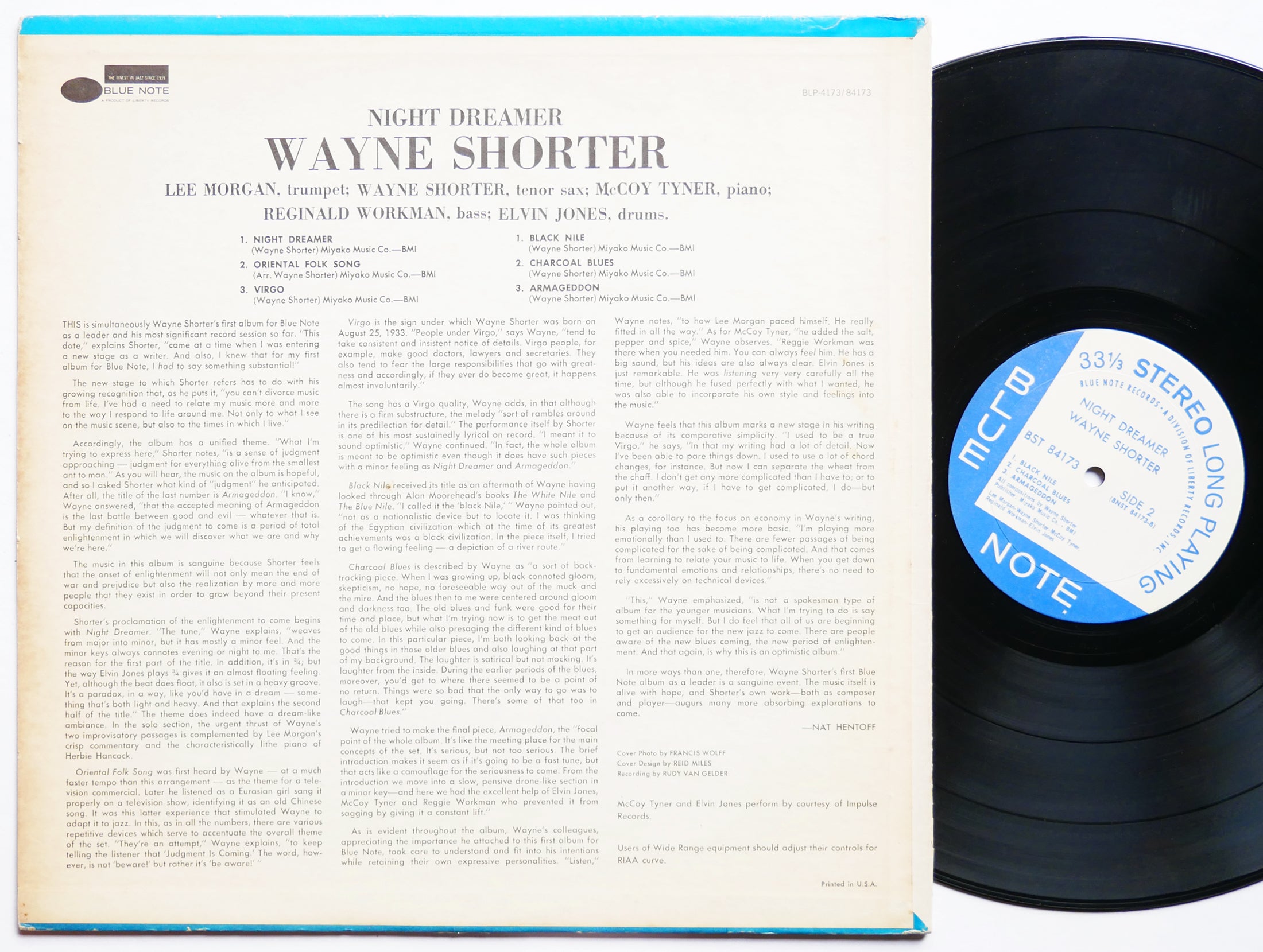 WAYNE SHORTER Night Dreamer LP BLUE NOTE BST 84173 US '66 RVG LIBERTY Lee Morgan