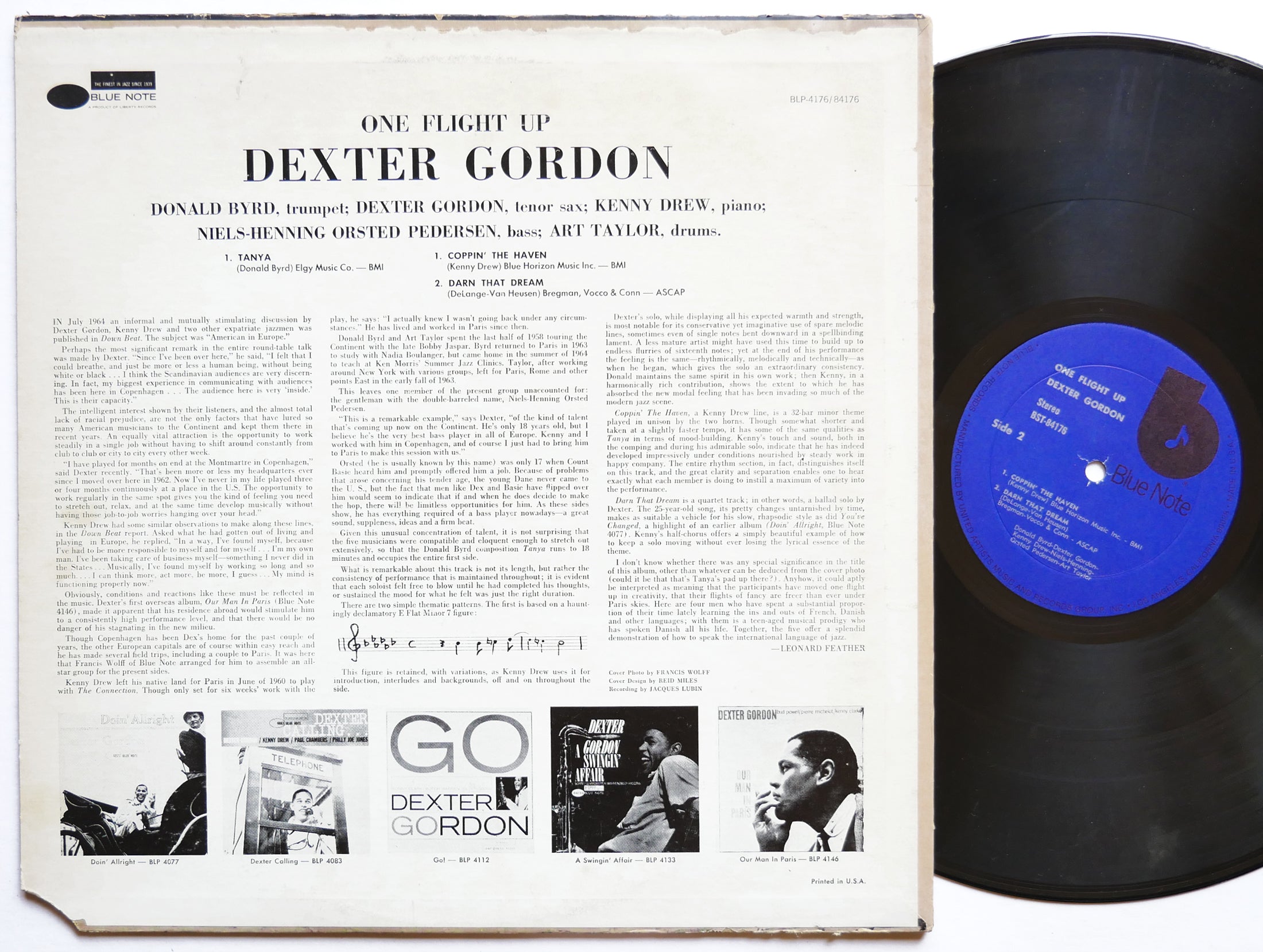 DEXTER GORDON One Flight Up LP BLUE NOTE BST 84176 US 1973 RVG Donald Byrd