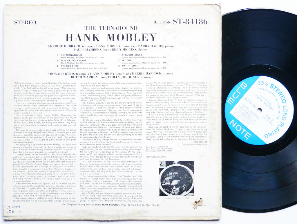 HANK MOBLEY The Turnaround LP BLUE NOTE BST 84186 US 1965 NY DG RVG Donald Byrd