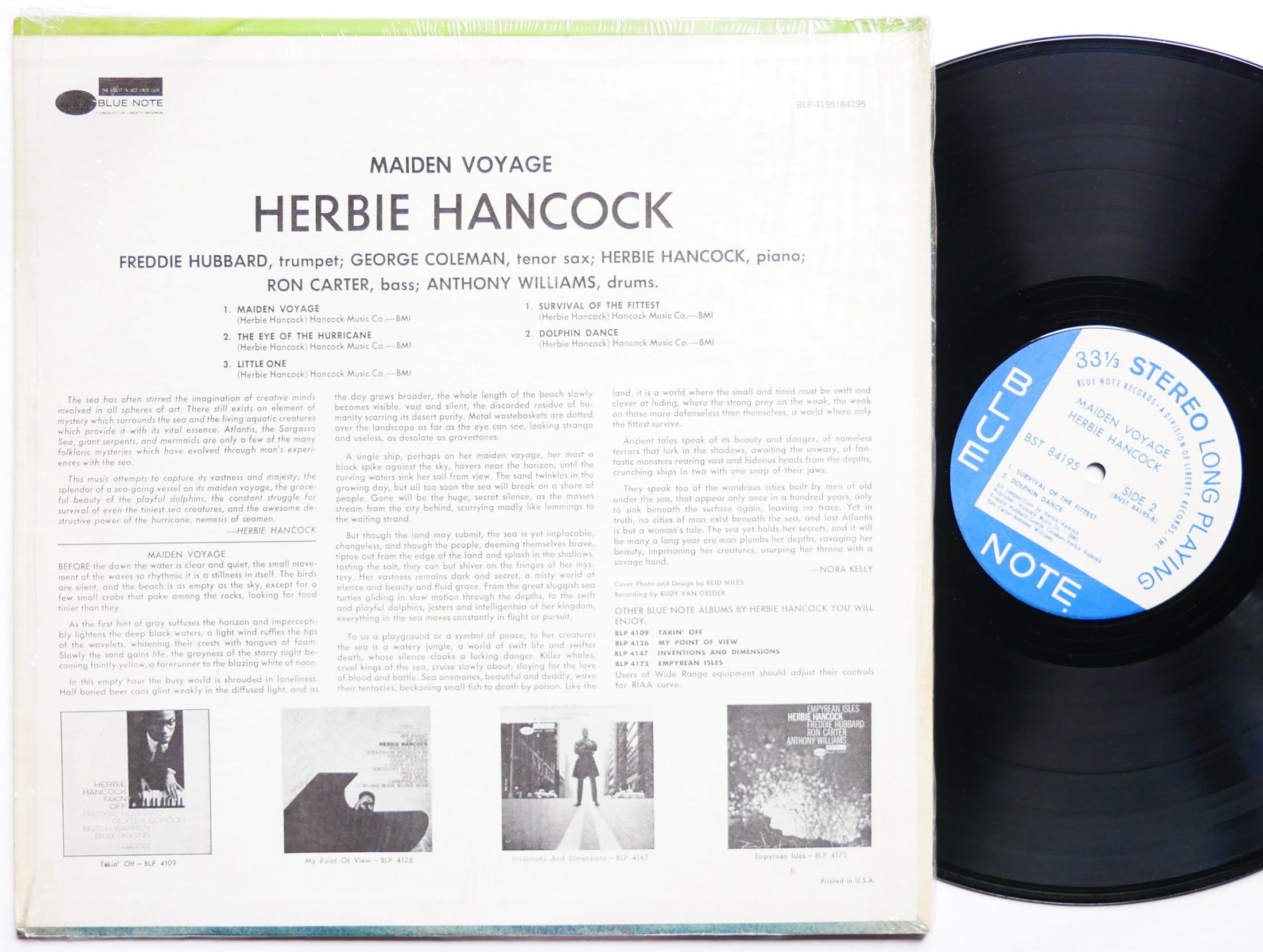 HERBIE HANCOCK Maiden Voyage LP BLUE NOTE BST 84195 LIBERTY Freddie Hubbard VG+