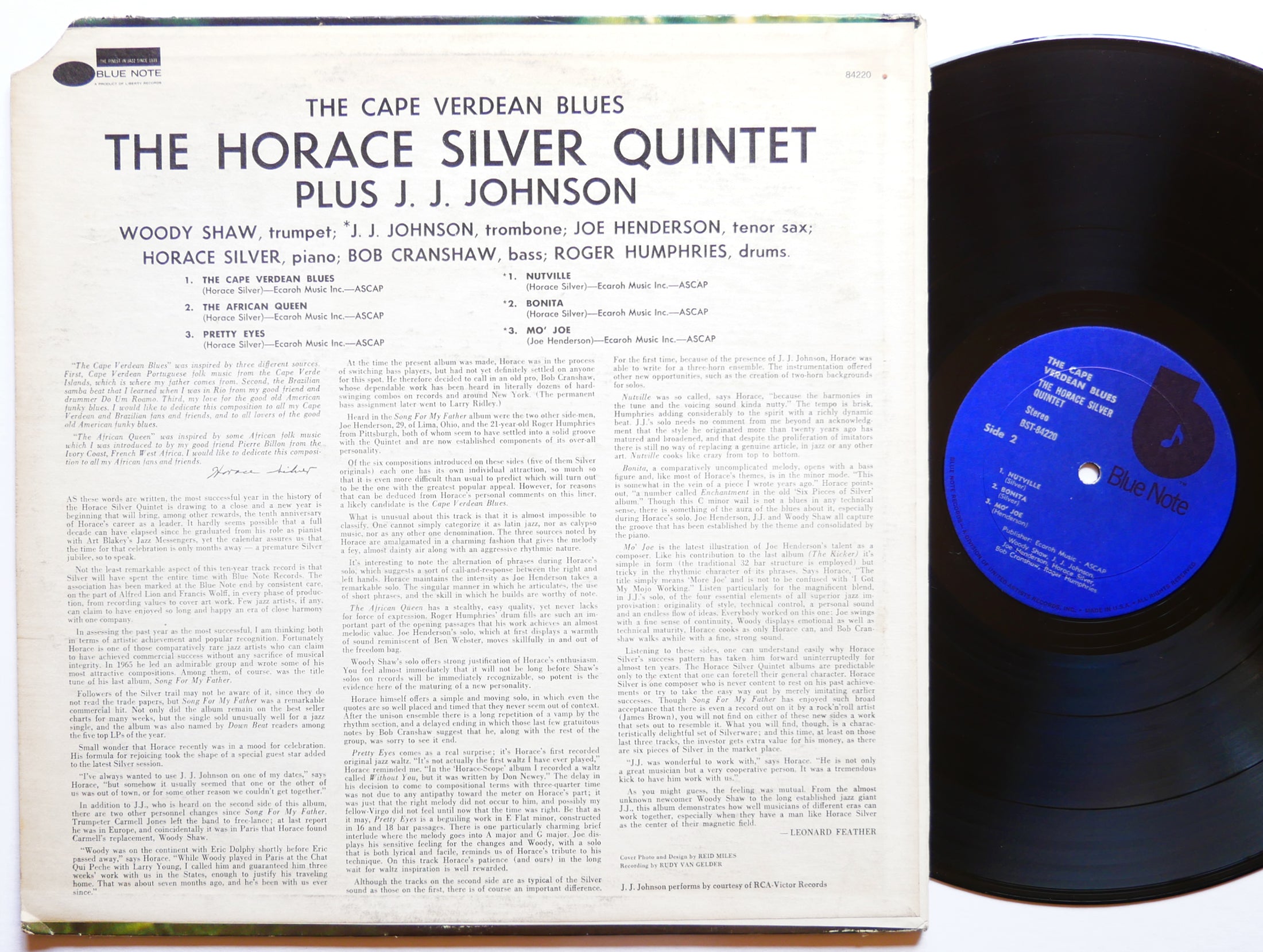 HORACE SILVER Quintet J.J. JOHNSON The Cape Verdean Blues LP BLUE NOTE BST 84220