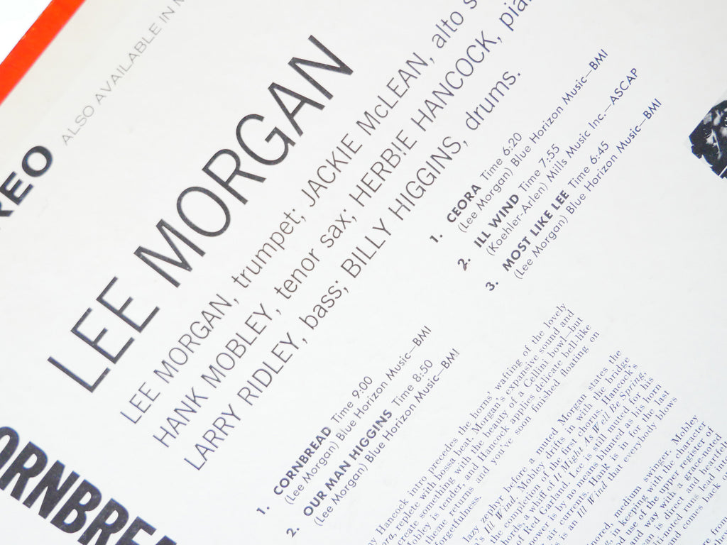 LEE MORGAN Cornbread LP BLUE NOTE 84222 US 1967 NY RVG Hank Mobley Jackie McLean