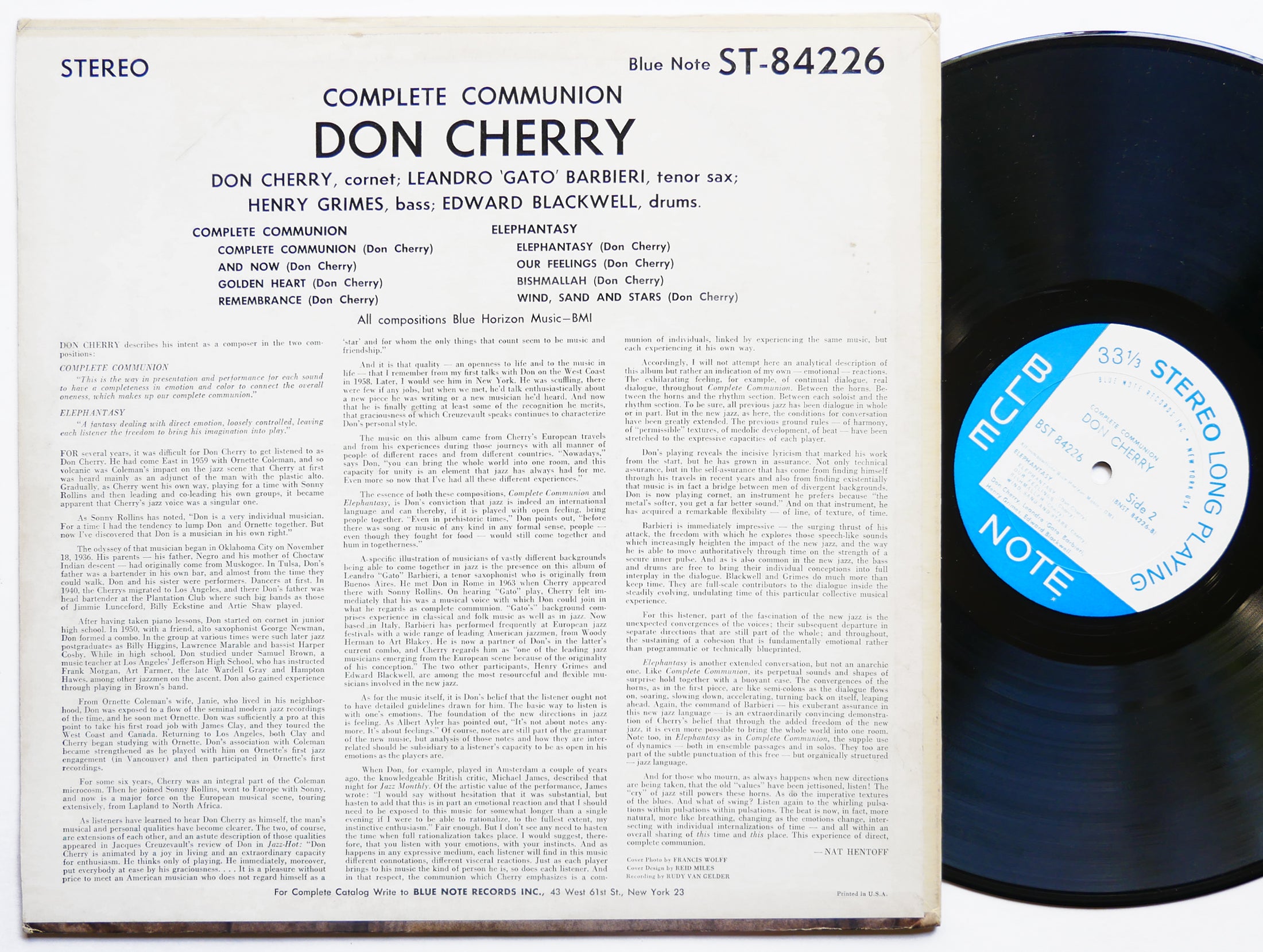 DON CHERRY Complete Communion LP BLUE NOTE BST 84226 US 1966 NY RVG Henry Grimes