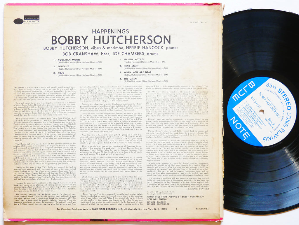 BOBBY HUTCHERSON Happenings LP BLUE NOTE BST 84231 RVG LIBERTY Herbie Hancock