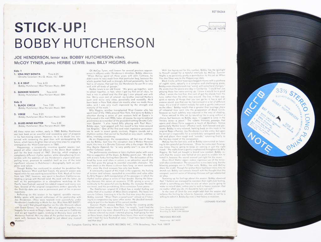 BOBBY HUTCHERSON Stick-Up! LP BLUE NOTE 84244 US 1969 Joe Henderson McCoy Tyner