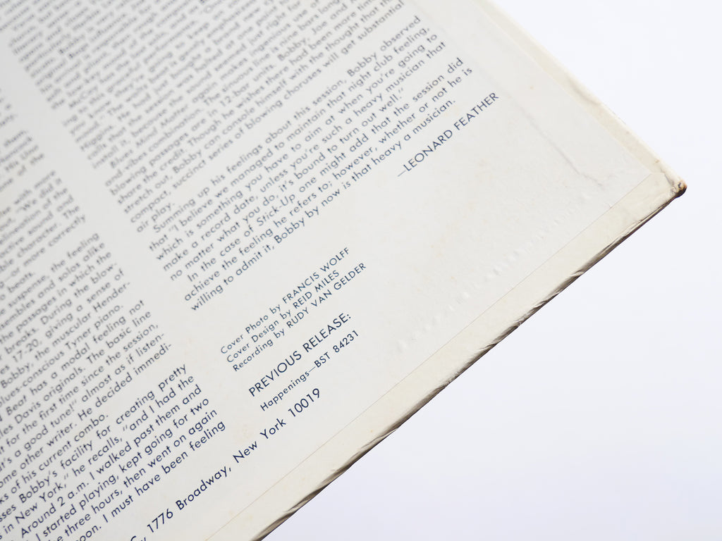 BOBBY HUTCHERSON Stick-Up! LP BLUE NOTE 84244 US 1969 Joe Henderson McCoy Tyner