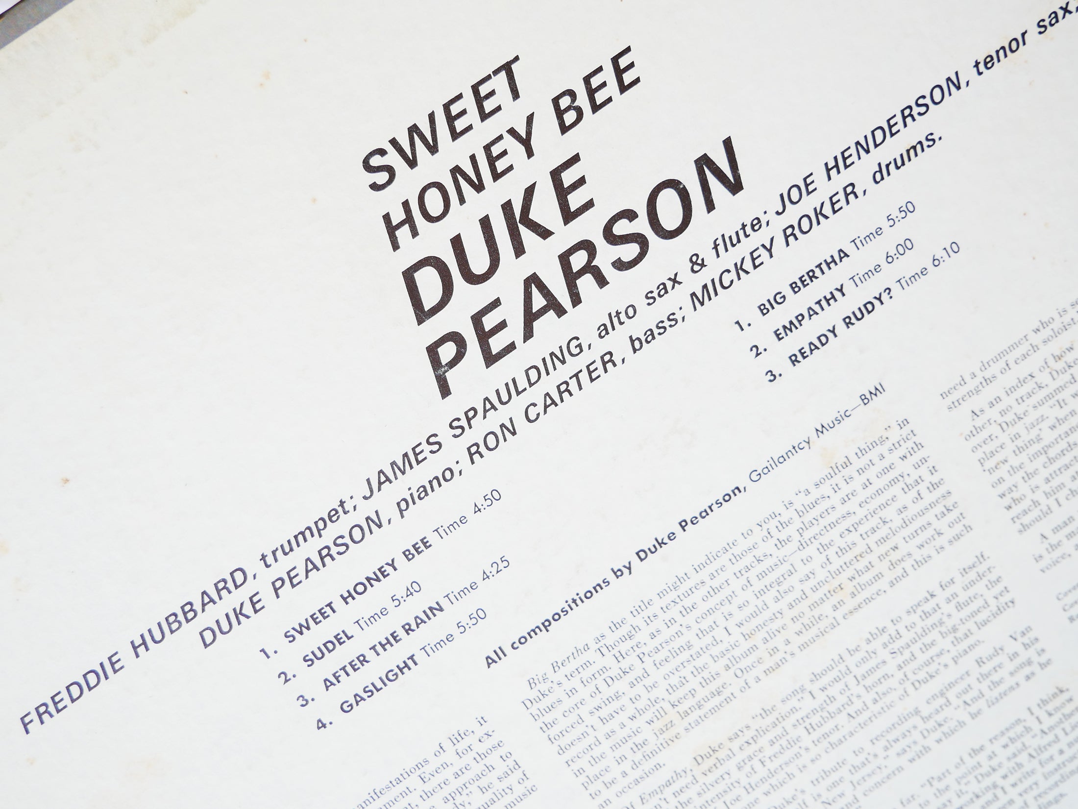 DUKE PEARSON Sweet Honey Bee BLUE NOTE 84252 Joe Henderson Freddie Hubbard VG+