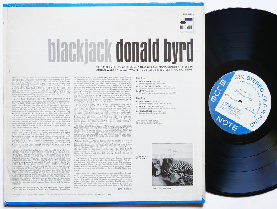 DONALD BYRD Blackjack LP BLUE NOTE BST 84259 US 1967 Hank Mobley Sonny Red CLEAN