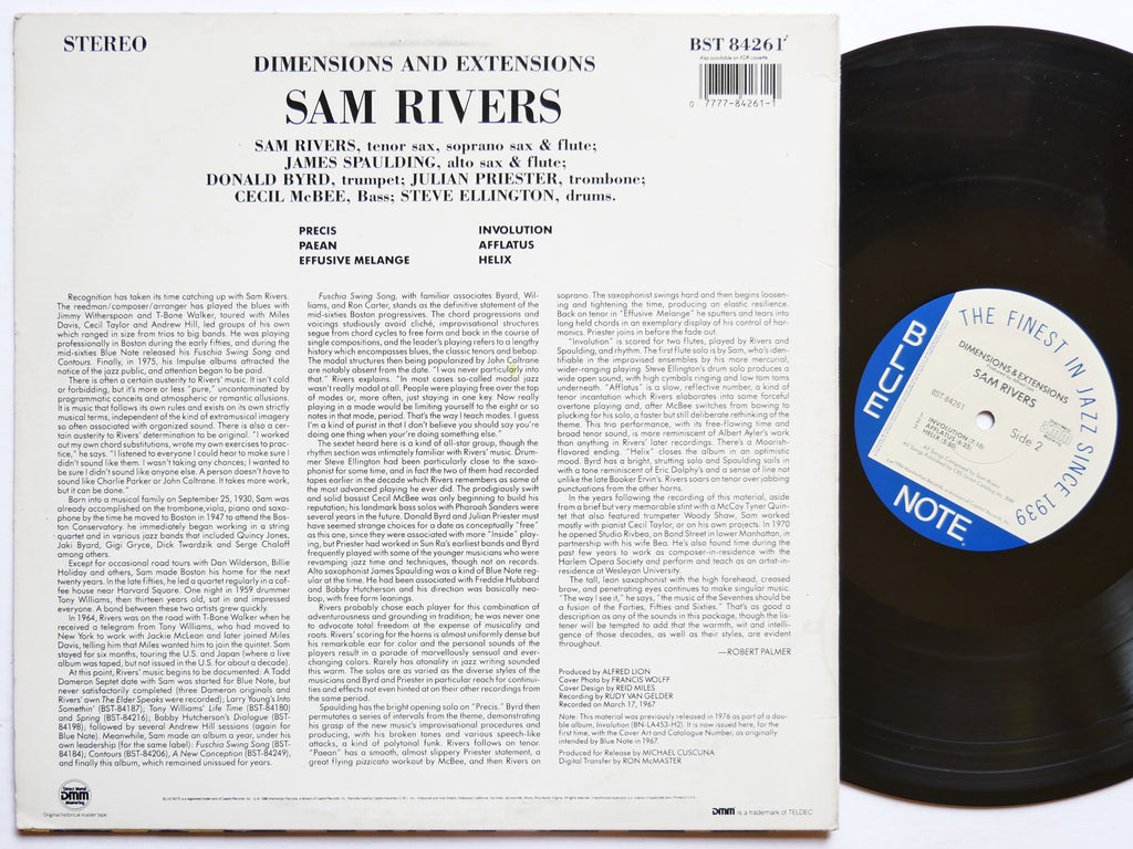 SAM RIVERS Dimensions & Extensions LP BLUE NOTE BST 84261 US 1986 Donald Byrd