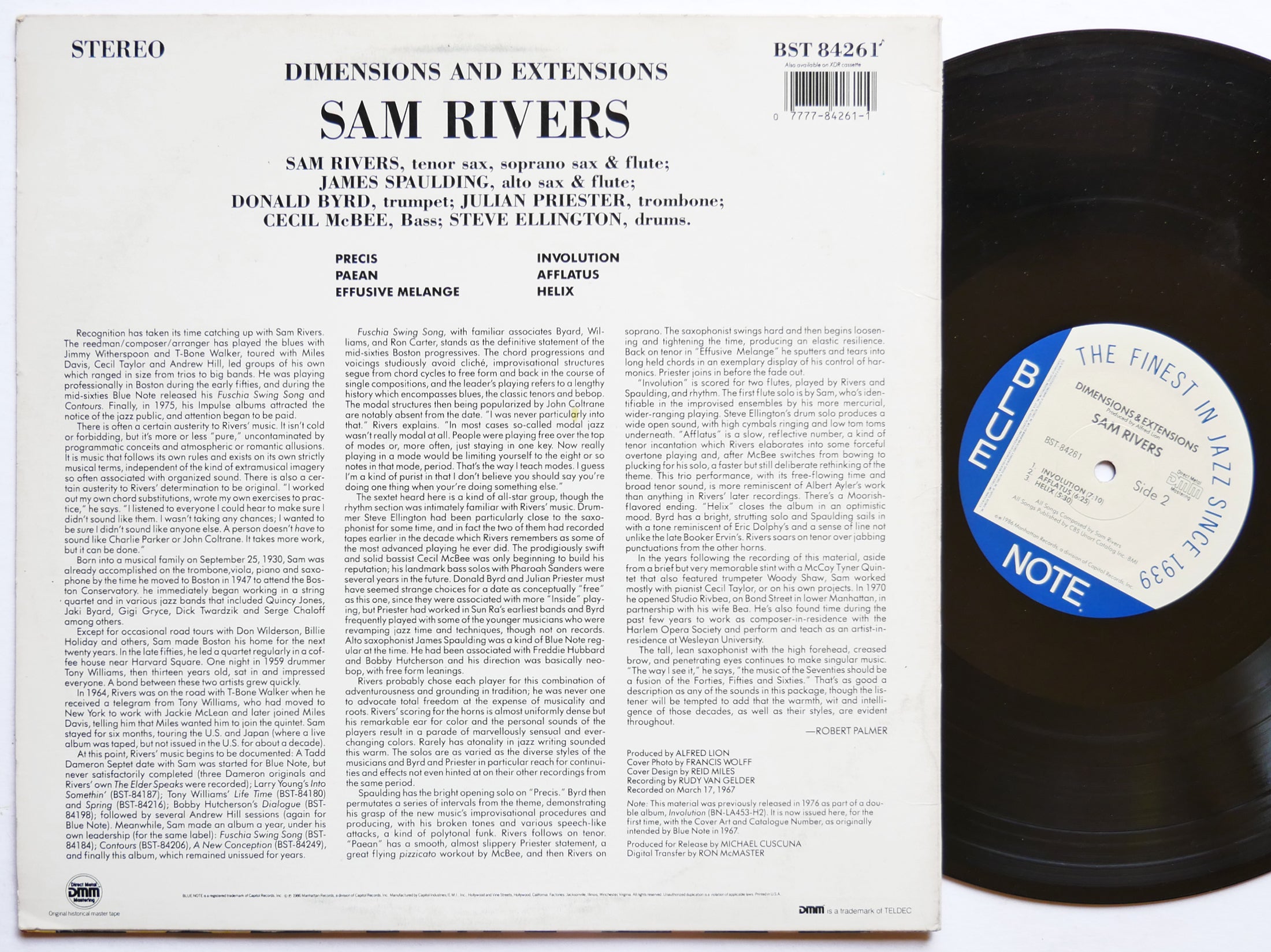 SAM RIVERS Dimensions & Extensions LP BLUE NOTE BST 84261 US 1986 Donald Byrd