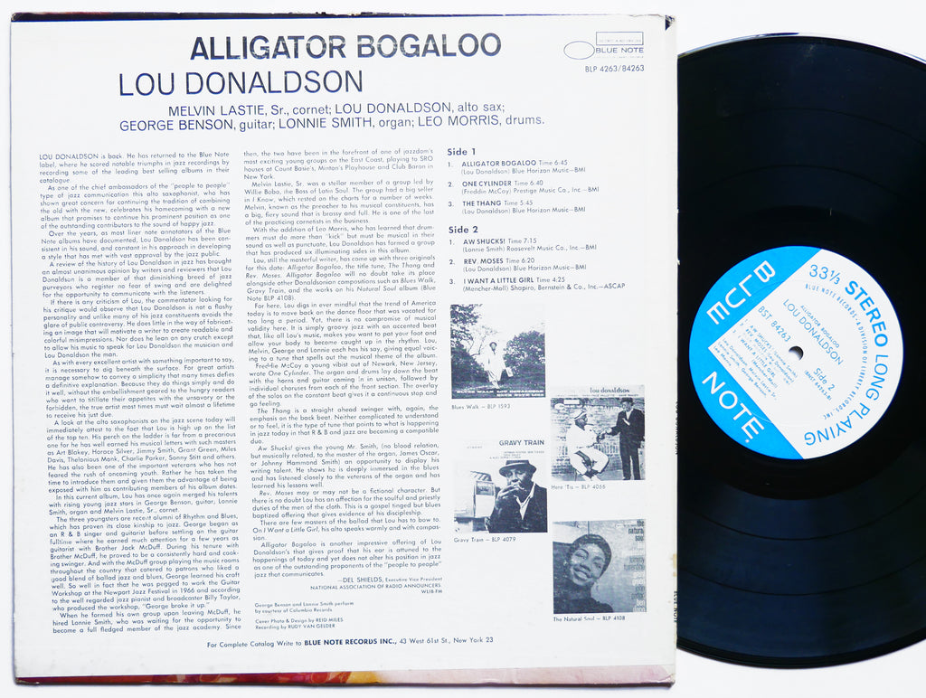 LOU DONALDSON Alligator Bogaloo LP BLUE NOTE BST 84263 Orig US 1967 Lonnie Smith