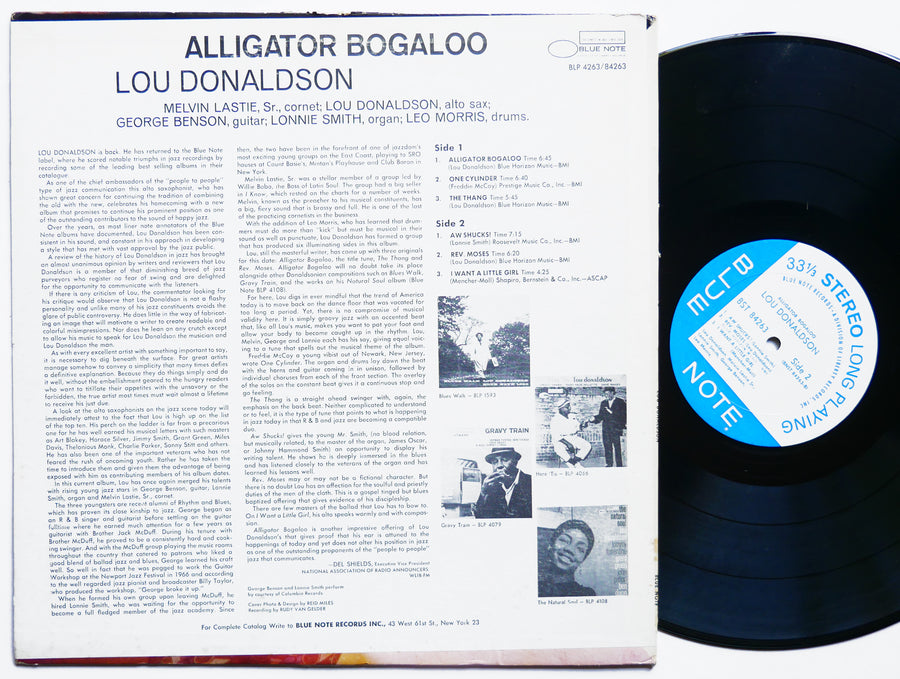 LOU DONALDSON Alligator Bogaloo LP BLUE NOTE BST 84263 Orig US 1967 Lonnie Smith