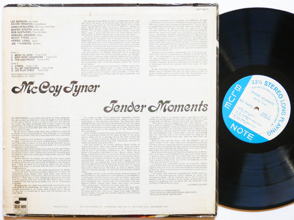 MCCOY TYNER Tender Moments LP BLUE NOTE 84275 US 1968 RVG LIBERTY Bennie Maupin
