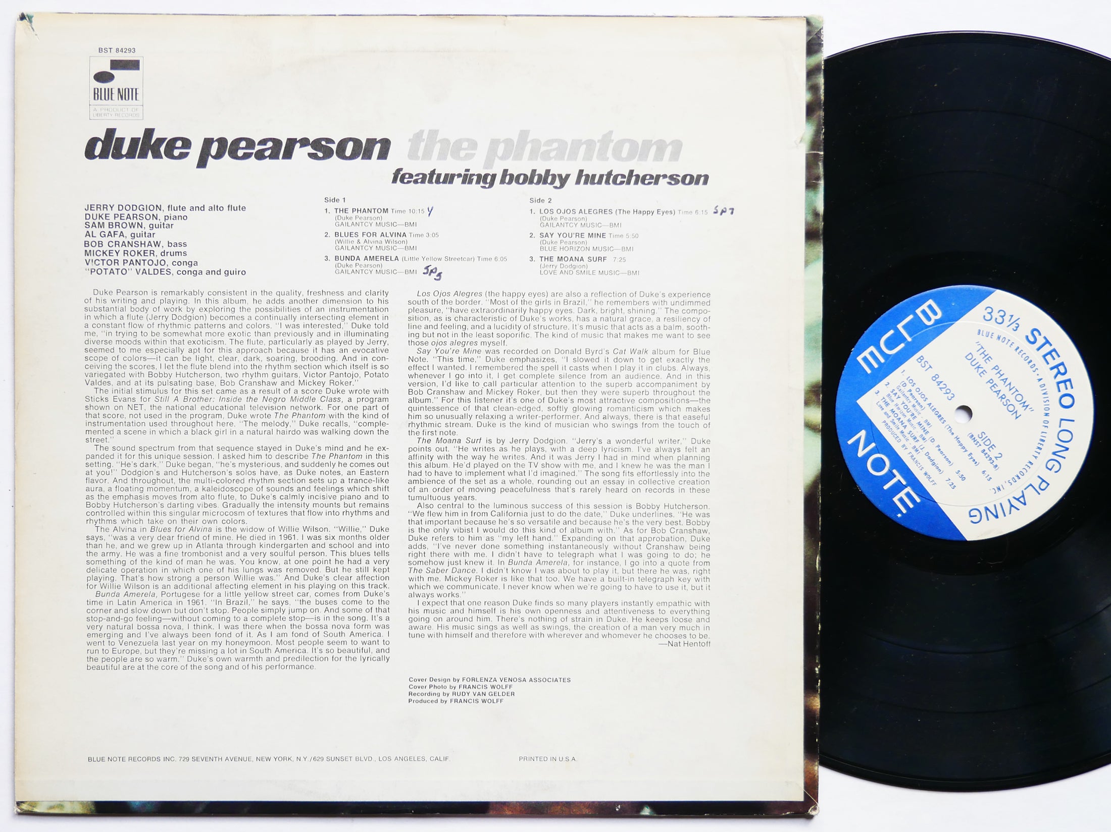 DUKE PEARSON The Phantom LP BLUE NOTE BST 84293 US 1968 RVG Bobby Hutcherson VG+