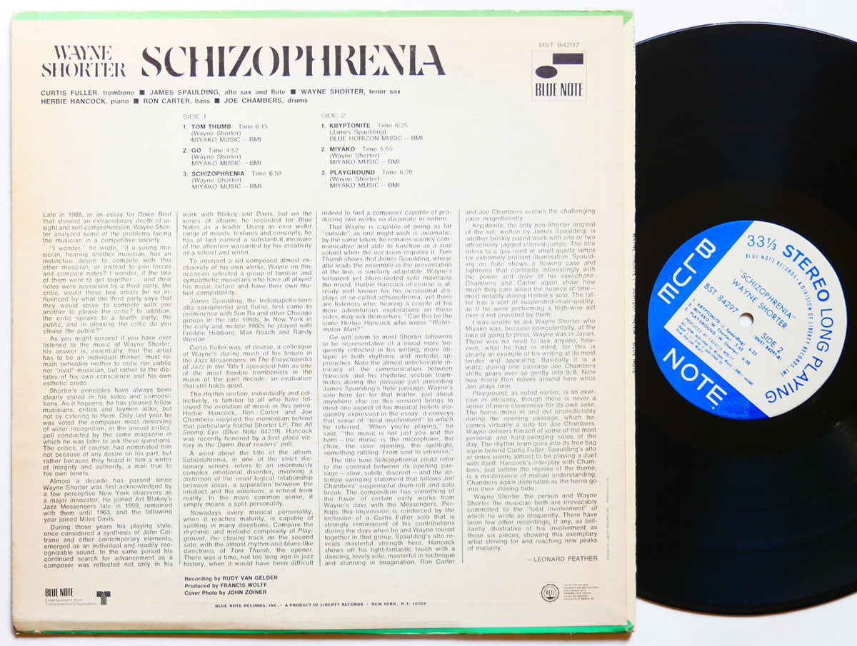 WAYNE SHORTER Schizophrenia LP BLUE NOTE 84297 RVG Curtis Fuller Herbie Hancock