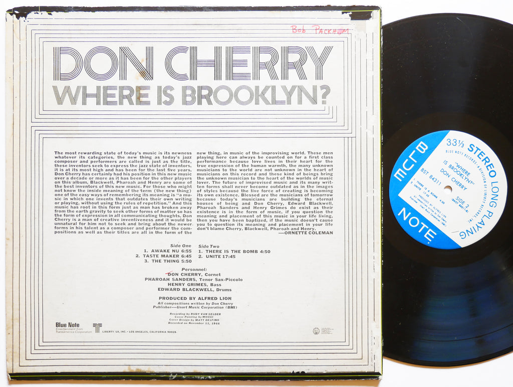 DON CHERRY Where Is Brooklyn? LP BLUE NOTE BST 84311 US 1969 RVG Pharoah Sanders