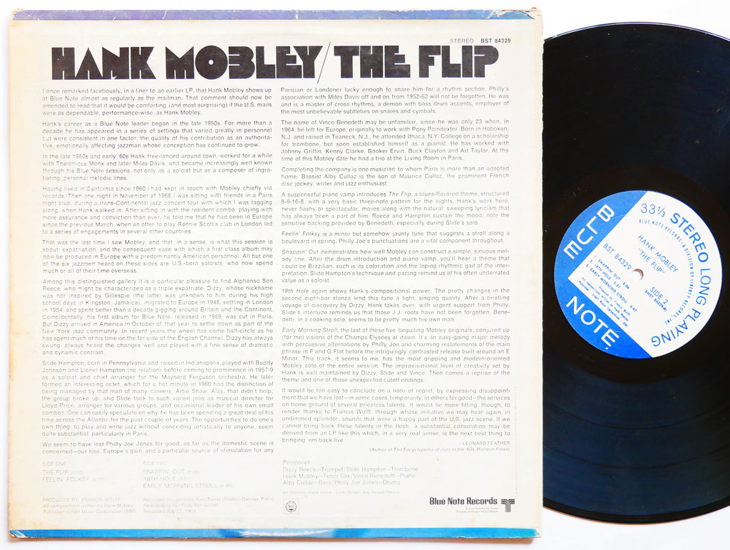 HANK MOBLEY The Flip LP BLUE NOTE BST 84329 US 1970 RVG LIBERTY Dizzy Reece