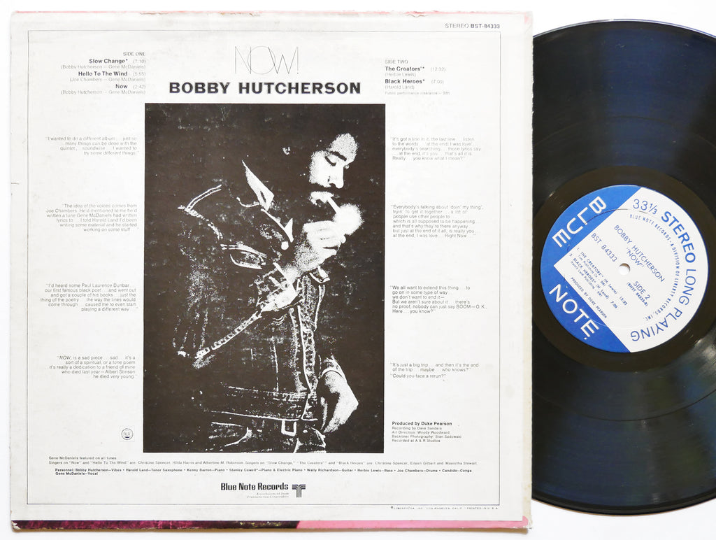 BOBBY HUTCHERSON HAROLD LAND Now! LP BLUE NOTE BST 84333 US 1970 Stanley Cowell