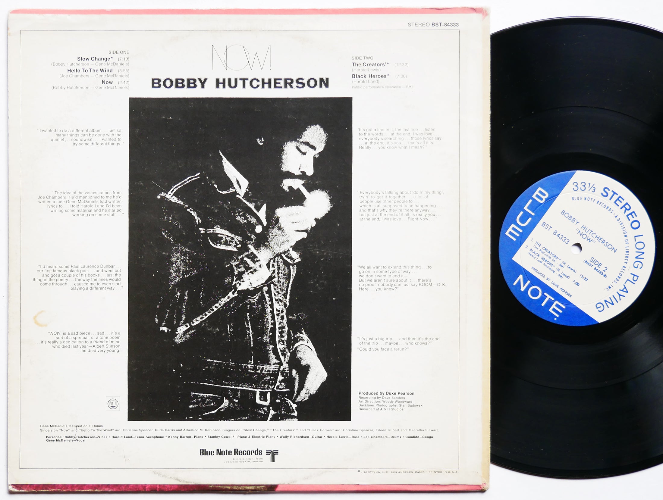 BOBBY HUTCHERSON HAROLD LAND Now! LP BLUE NOTE BST 84333 US 1970 Stanley Cowell