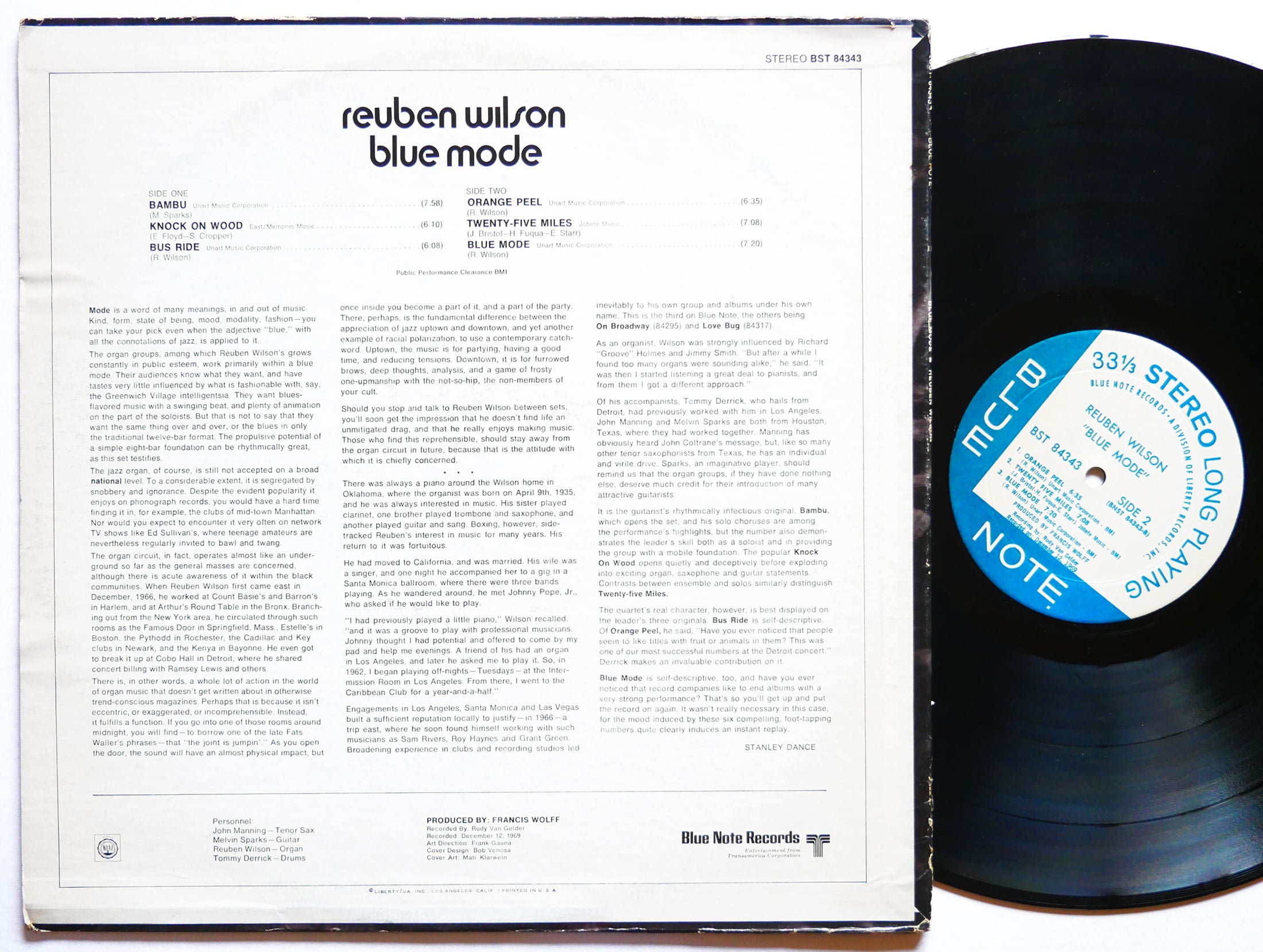 REUBEN WILSON Blue Mode LP BLUE NOTE BST 84343 US 1970 RVG Melvin Sparks VG+