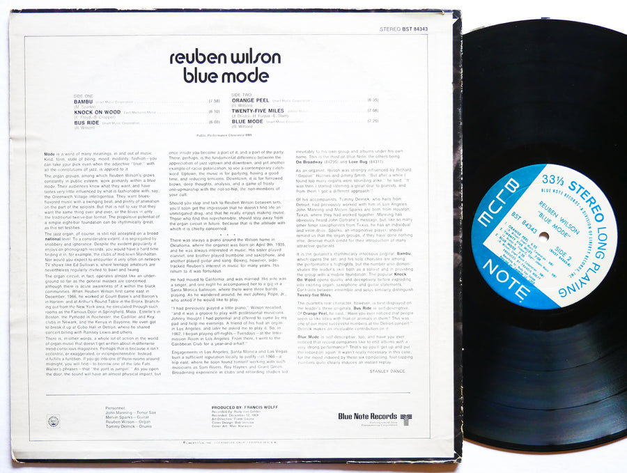 REUBEN WILSON Blue Mode LP BLUE NOTE BST 84343 US 1970 RVG Melvin Sparks VG+