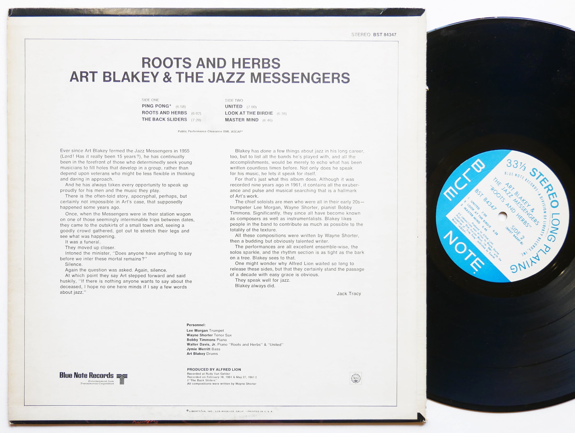 ART BLAKEY Roots & Herbs LP BLUE NOTE 84347 US 1970 RVG Lee Morgan Wayne Shorter