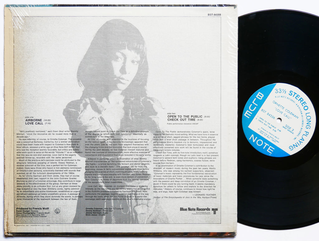 ORNETTE COLEMAN Love Call LP BLUE NOTE BST 84356 US 1971 RVG LIBERTY Elvin Jones