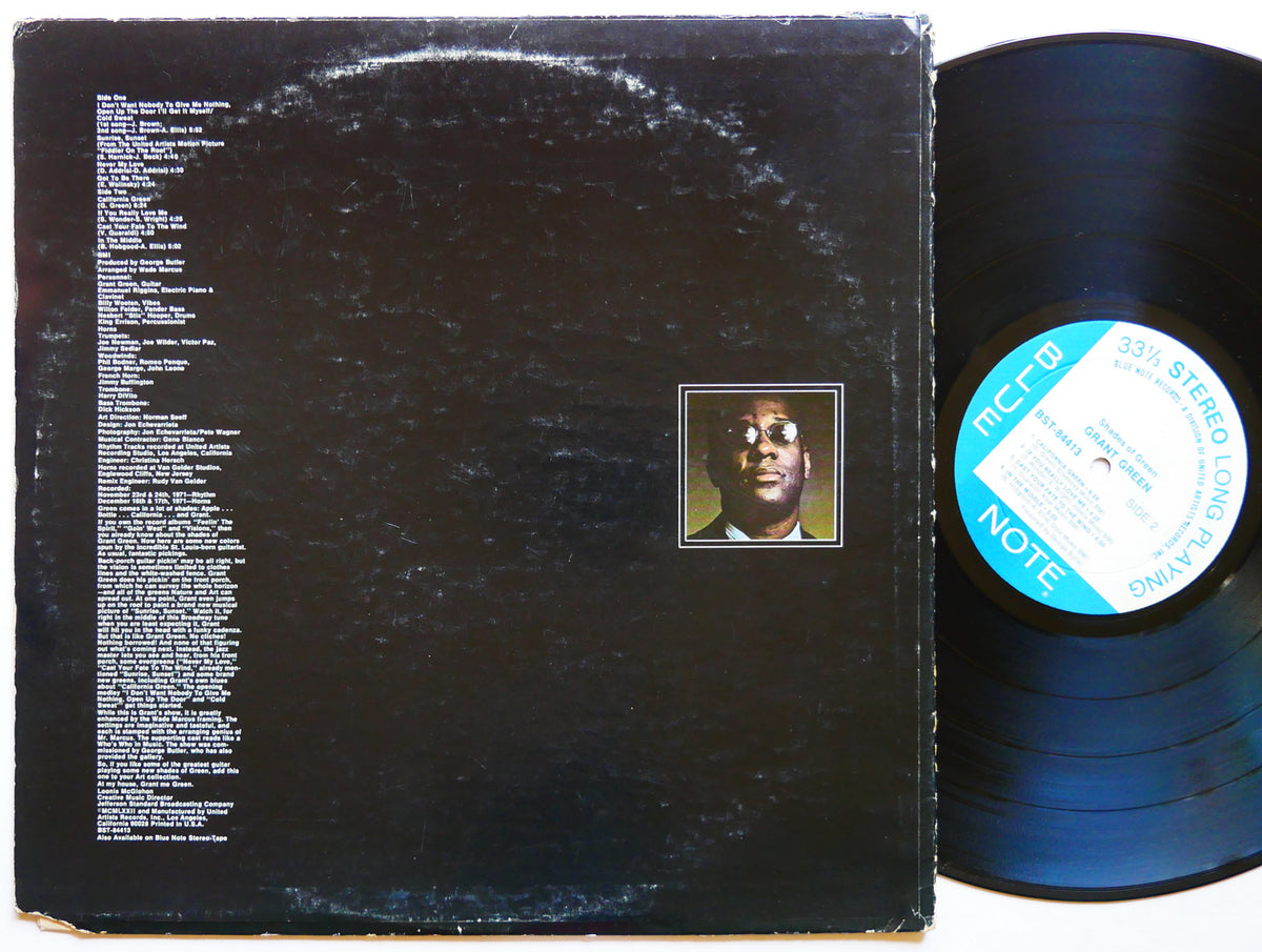 GRANT GREEN Shades Of Green LP BLUE NOTE BST 84413 US 1972 RVG Billy Wooten