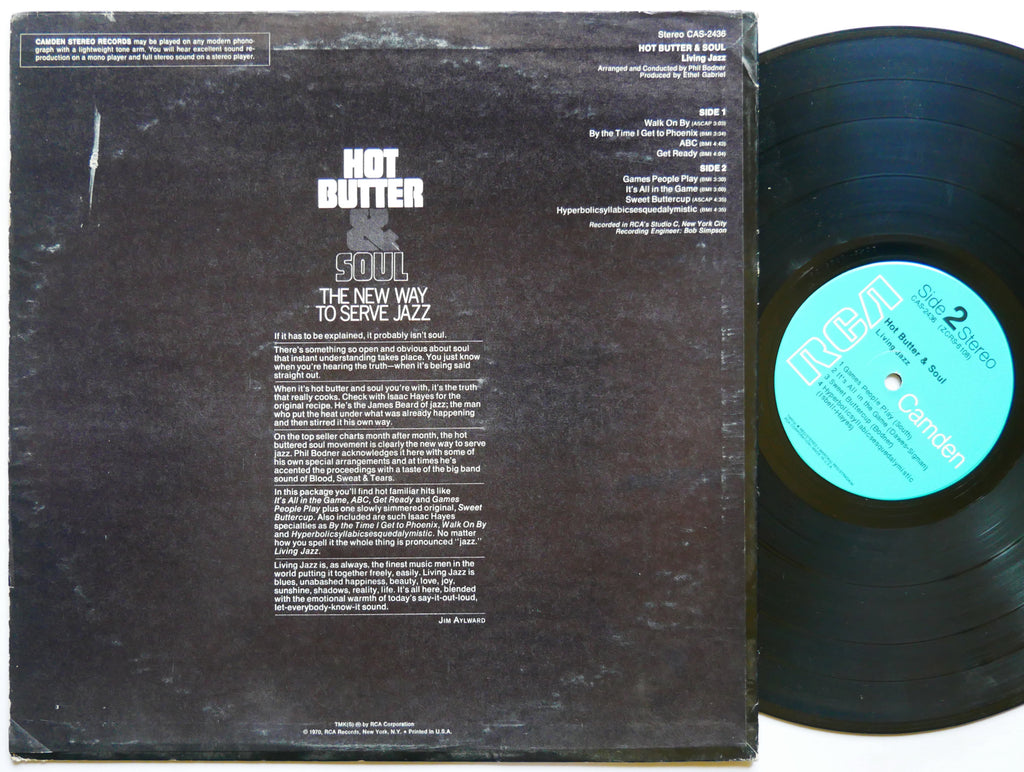 LIVING JAZZ Hot Butter & Soul LP RCA CAMDEN CAS-2436 US 1970 Jazz Funk Blues