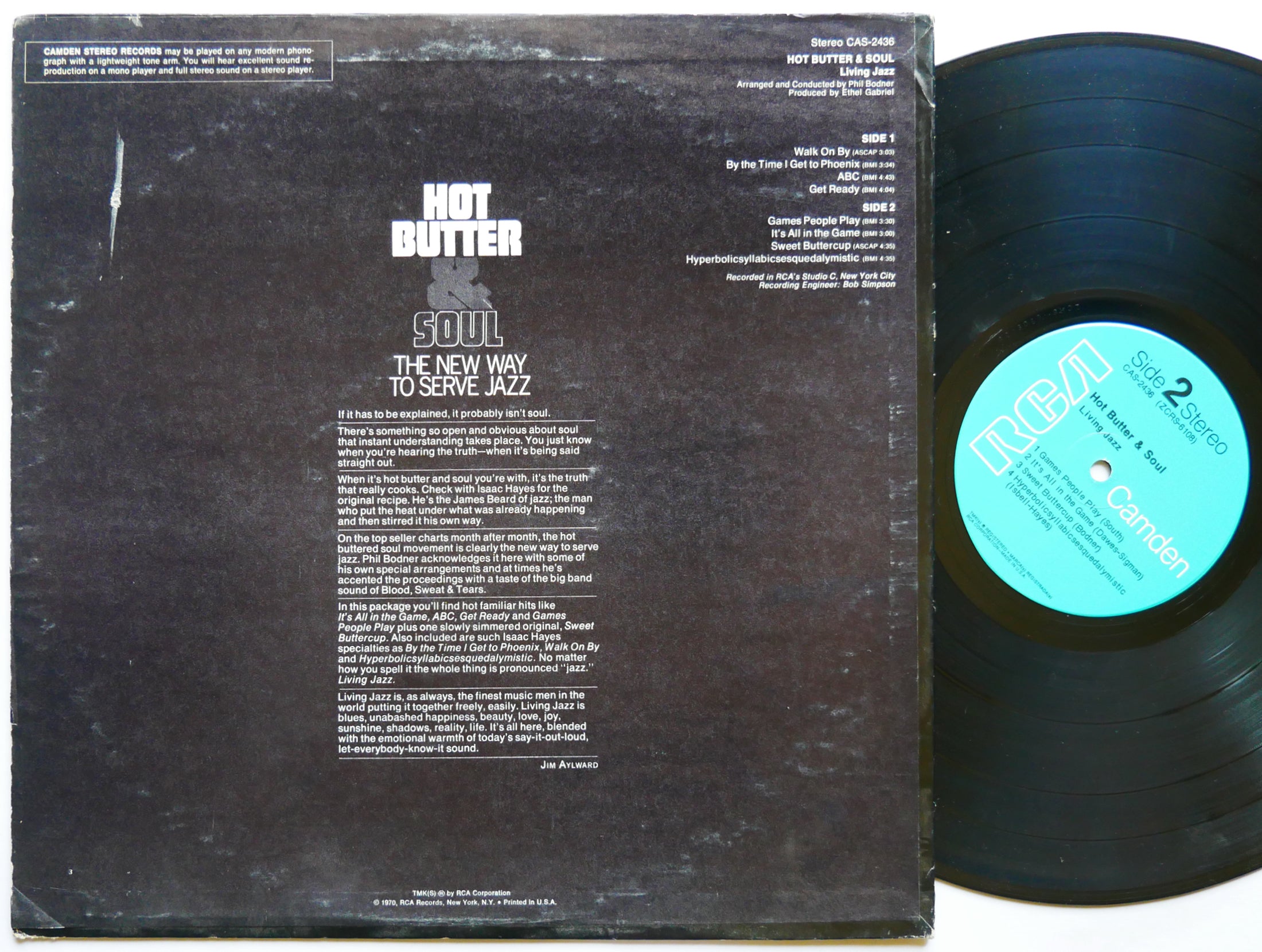 LIVING JAZZ Hot Butter & Soul LP RCA CAMDEN CAS-2436 US 1970 Jazz Funk Blues