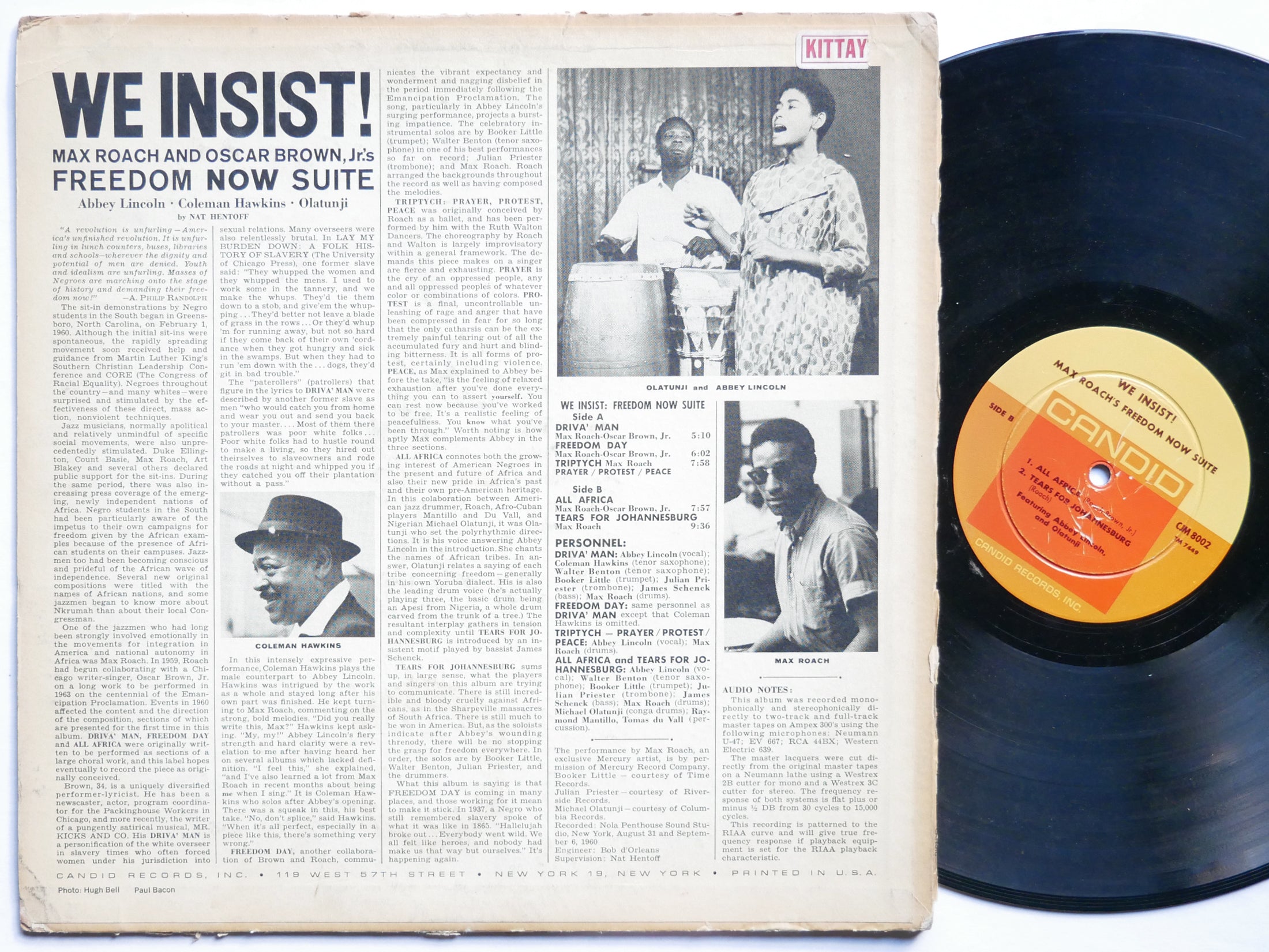 MAX ROACH We Insist! Freedom Now Suite LP CANDID CJM 8002 DG MONO Abbey Lincoln