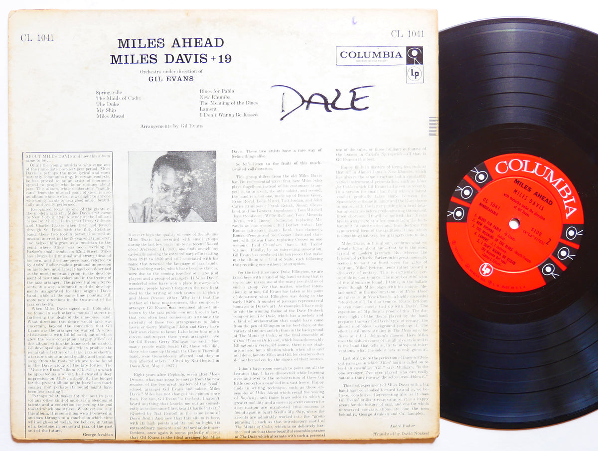 MILES DAVIS + 19 Miles Ahead LP COLUMBIA CL 1041 US 1957 6-EYE DG MONO Gil Evans