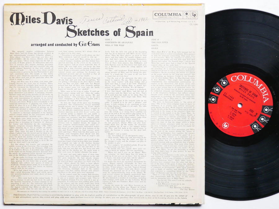 MILES DAVIS Sketches Of Spain LP COLUMBIA CL 1480 US 1961 MONO 6-EYE Gil Evans