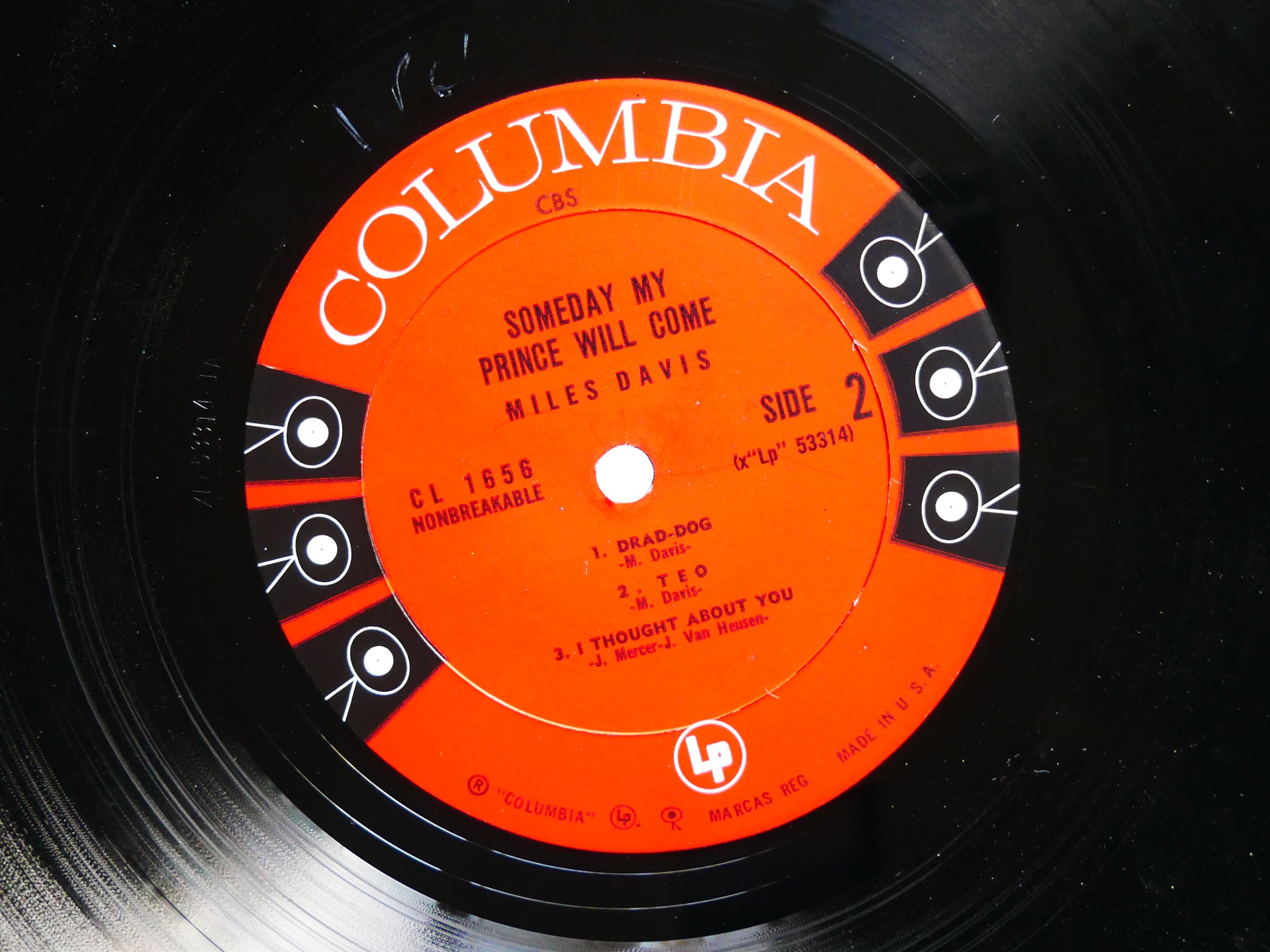 MILES DAVIS Someday My Prince Will Come LP COLUMBIA CL 1656 MONO John Coltrane