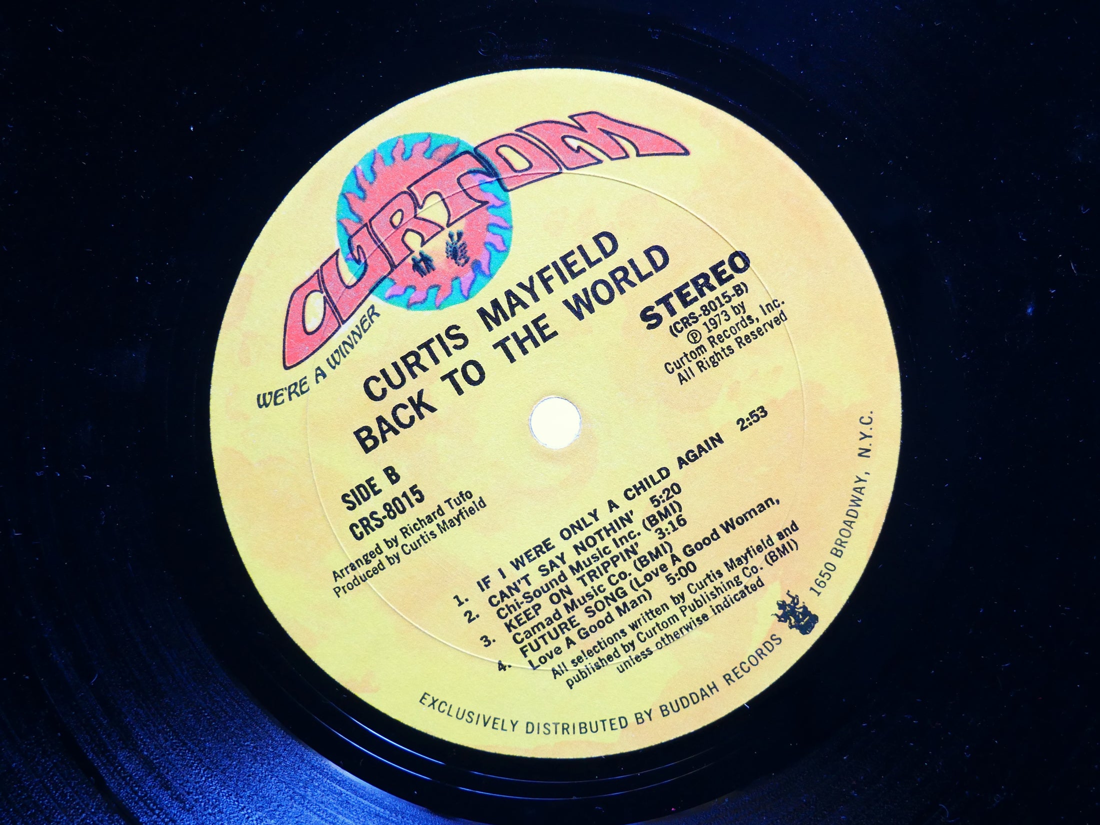 CURTIS MAYFIELD Back To The World LP CURTOM CRS 8015 US 1973 Funk Soul