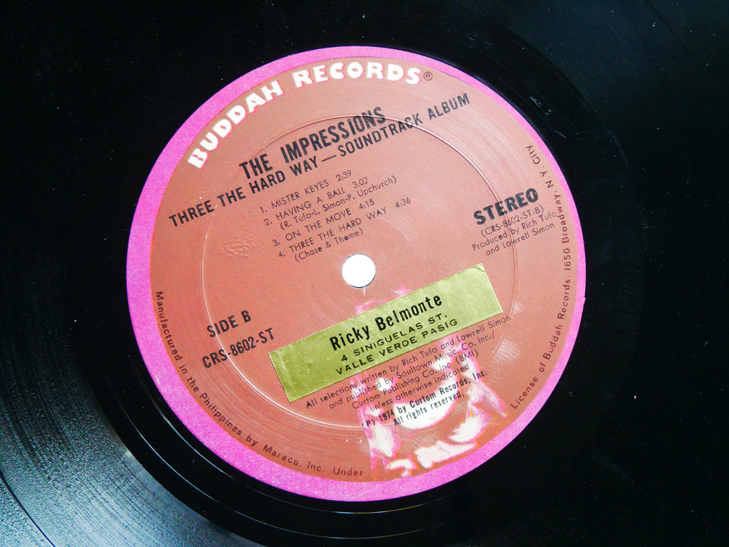 THE IMPRESSIONS Three The Hard Way LP CURTOM CRS 8602 ST PHILIPPINES 1974 SOUL