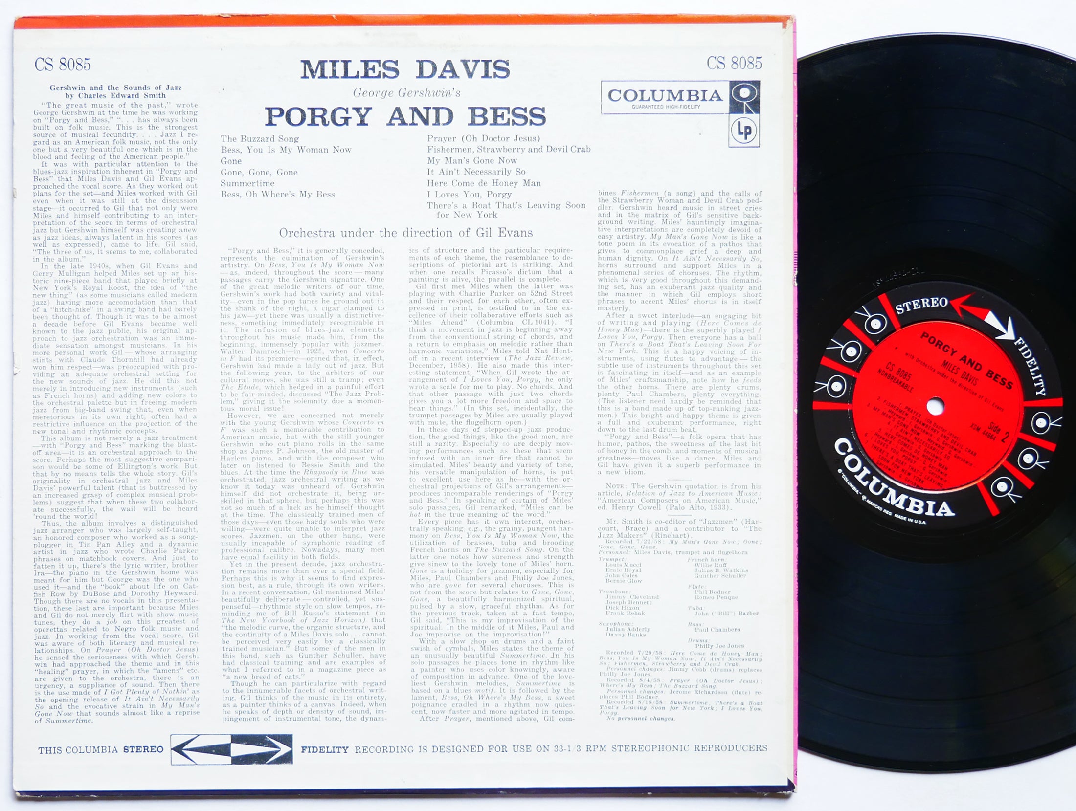 MILES DAVIS Porgy And Bess LP COLUMBIA CS 8085 US 1959 DG 6-EYE Gil Evans CLEAN