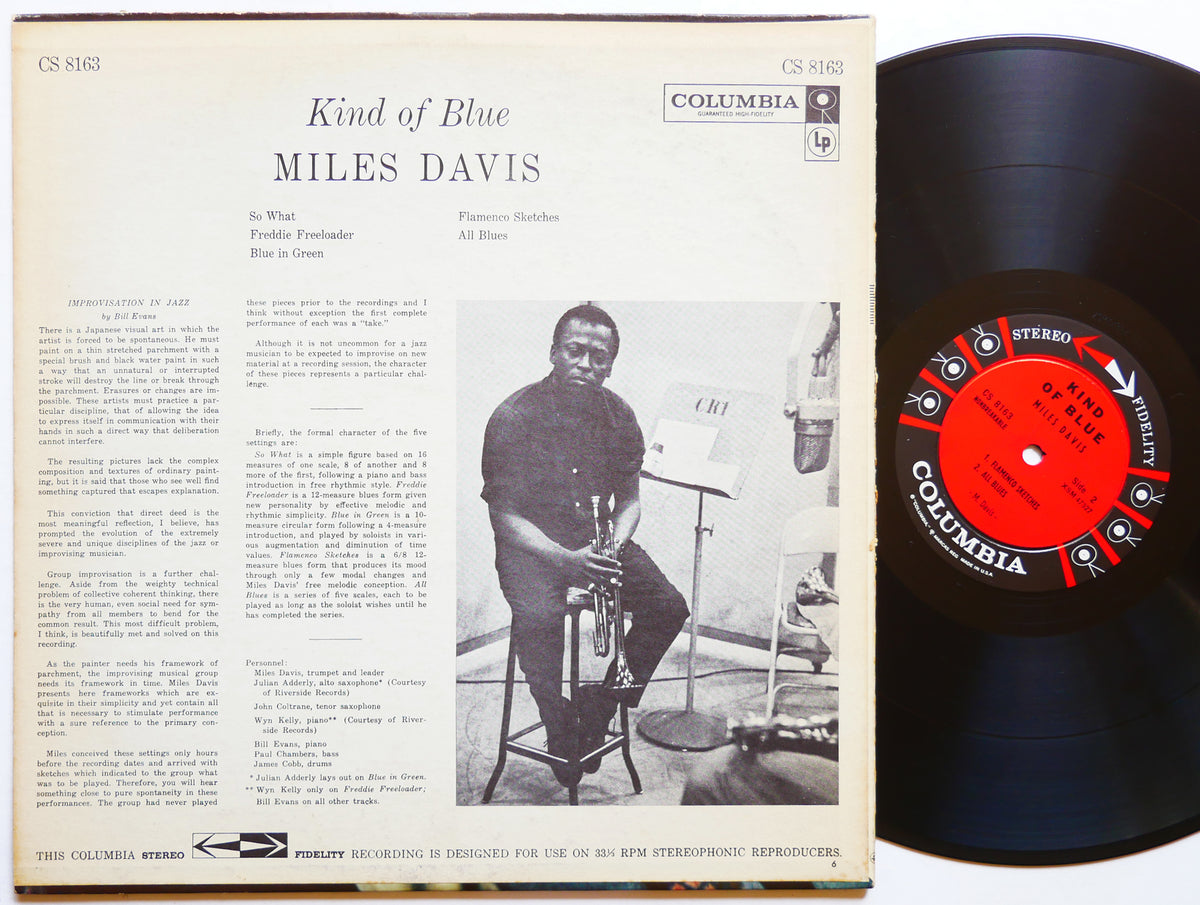MILES DAVIS Kind Of Blue LP COLUMBIA CS 8163 US 1959 DG John Coltrane Bill Evans