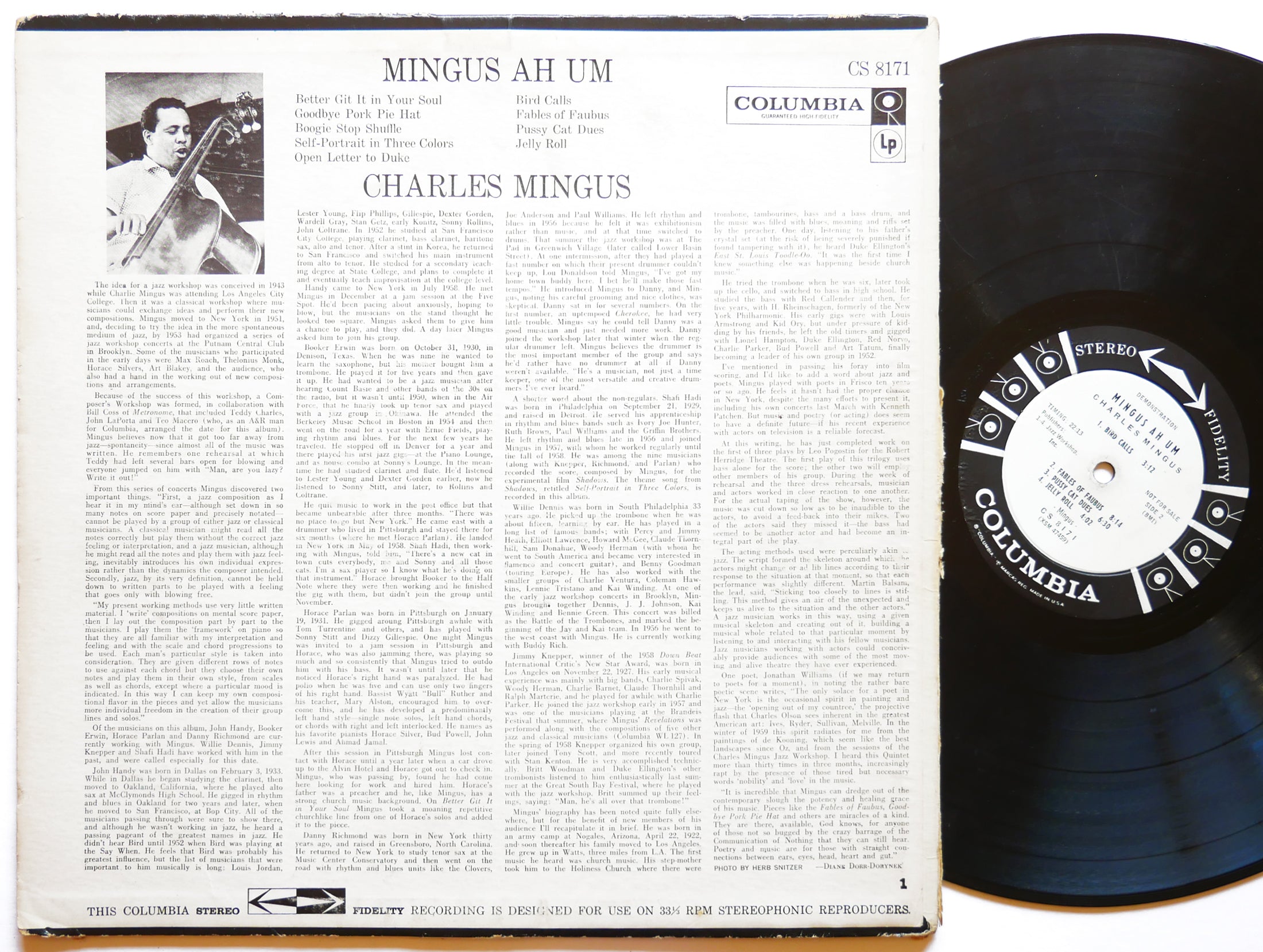 CHARLES MINGUS Mingus Ah Um LP COLUMBIA CS 8171 US 1959 DG PROMO Horace Parlan