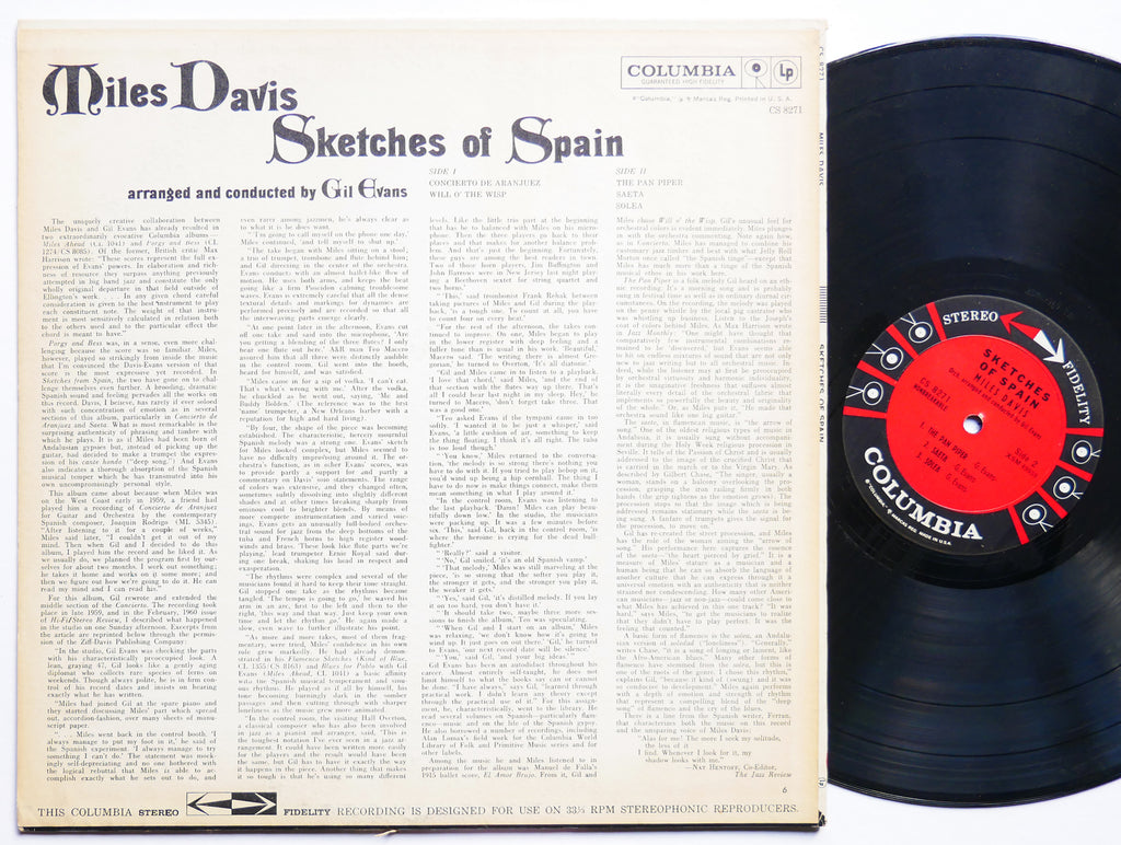 MILES DAVIS Sketches Of Spain LP COLUMBIA CS 8271 US 1961 JAZZ 6-EYE Gil Evans