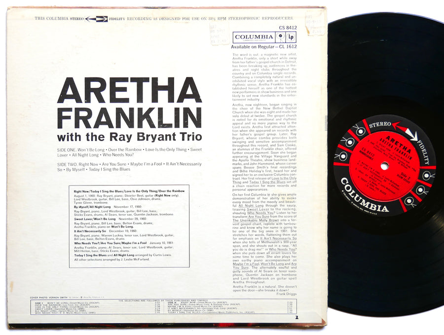 ARETHA FRANKLIN With The RAY BRYANT Combo LP COLUMBIA CS 8412 US 1961 DG ST