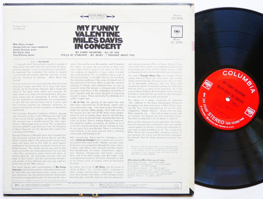 MILES DAVIS My Funny Valentine LP COLUMBIA CS 9106 US 1965 2-EYE Herbie Hancock
