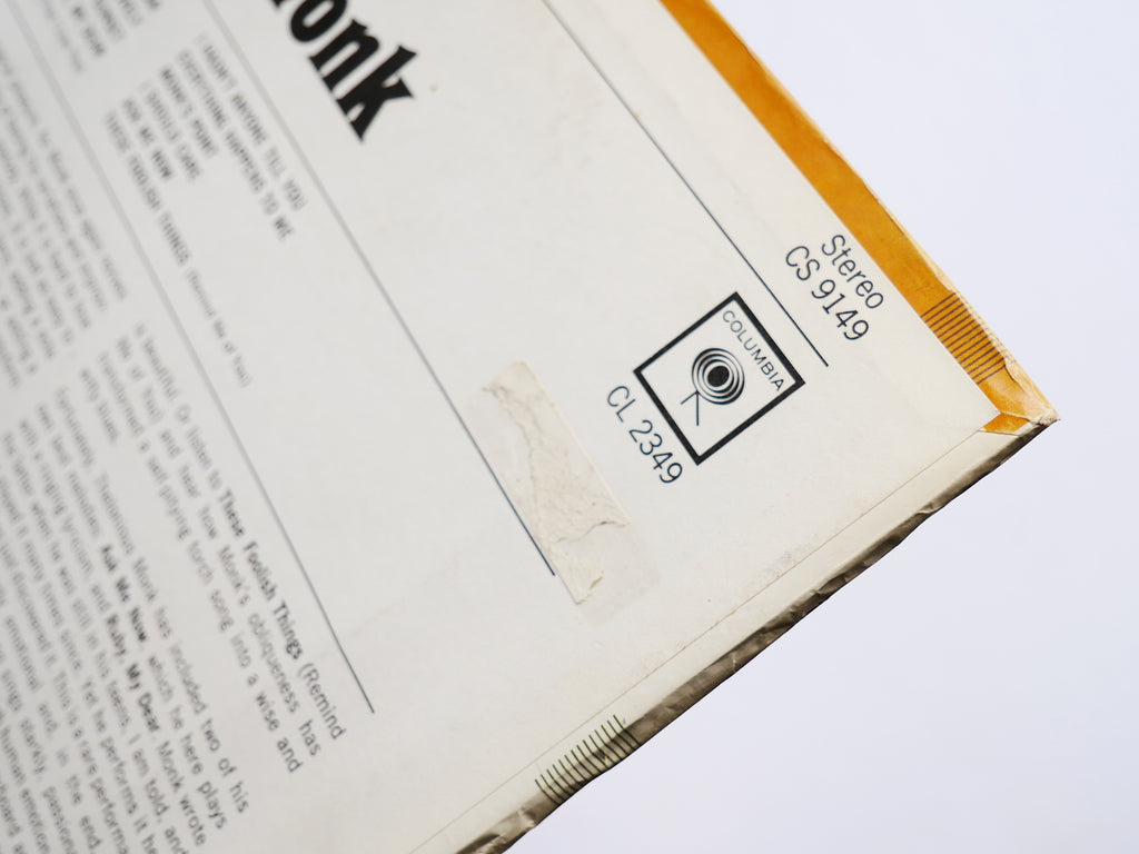 THELONIOUS MONK Solo Monk LP COLUMBIA CS 9149 US 1970 JAZZ VG+