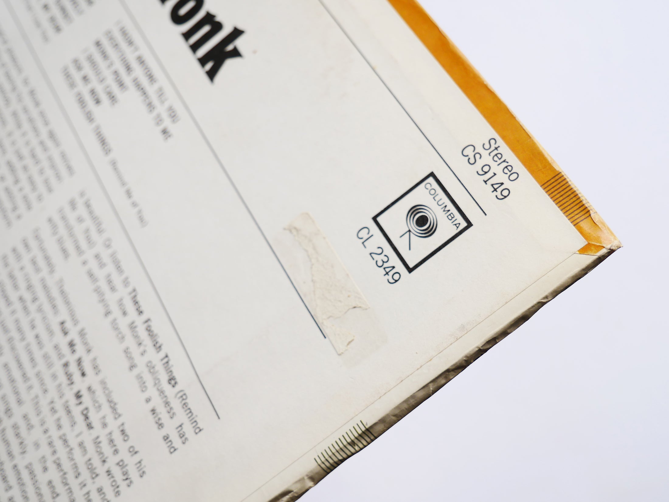 THELONIOUS MONK Solo Monk LP COLUMBIA CS 9149 US 1970 JAZZ VG+