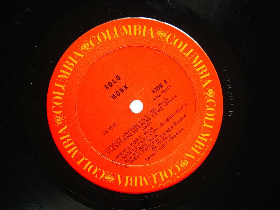 THELONIOUS MONK Solo Monk LP COLUMBIA CS 9149 US 1970 JAZZ VG+