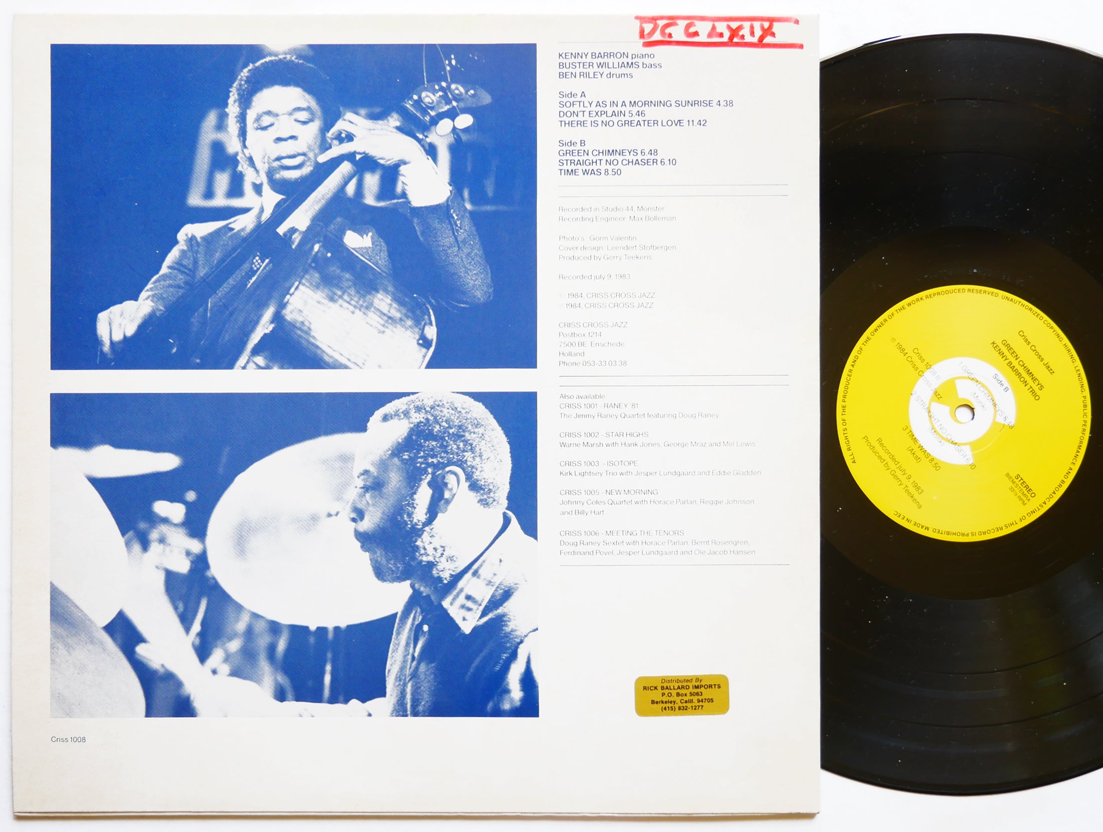 KENNY BARRON Trio BUSTER WILLIAMS LP Green Chimneys LP CRISS CROSS JAZZ 1008 NL
