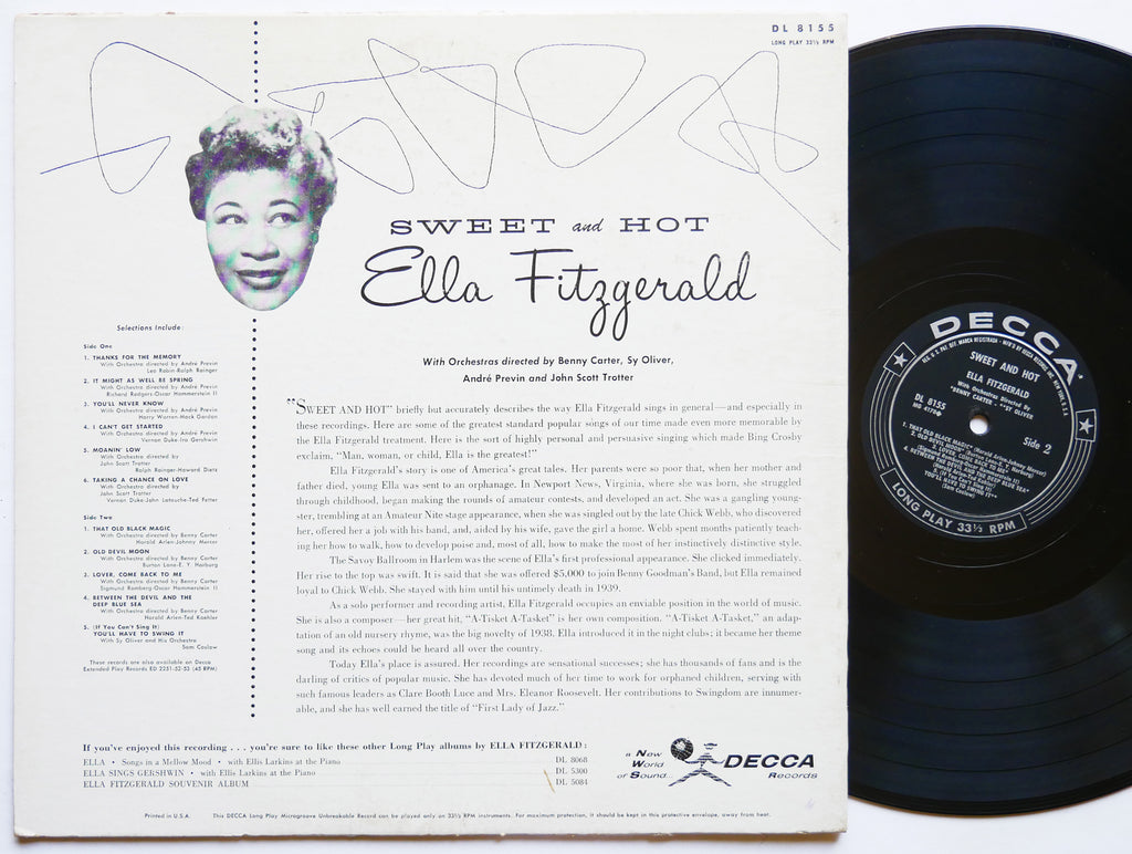ELLA FITZGERALD Sweet And Hot LP DECCA DL 8155 US 1955 DG MONO JAZZ Benny Carter