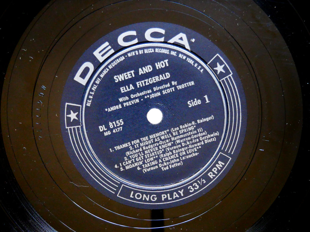ELLA FITZGERALD Sweet And Hot LP DECCA DL 8155 US 1955 DG MONO JAZZ Benny Carter