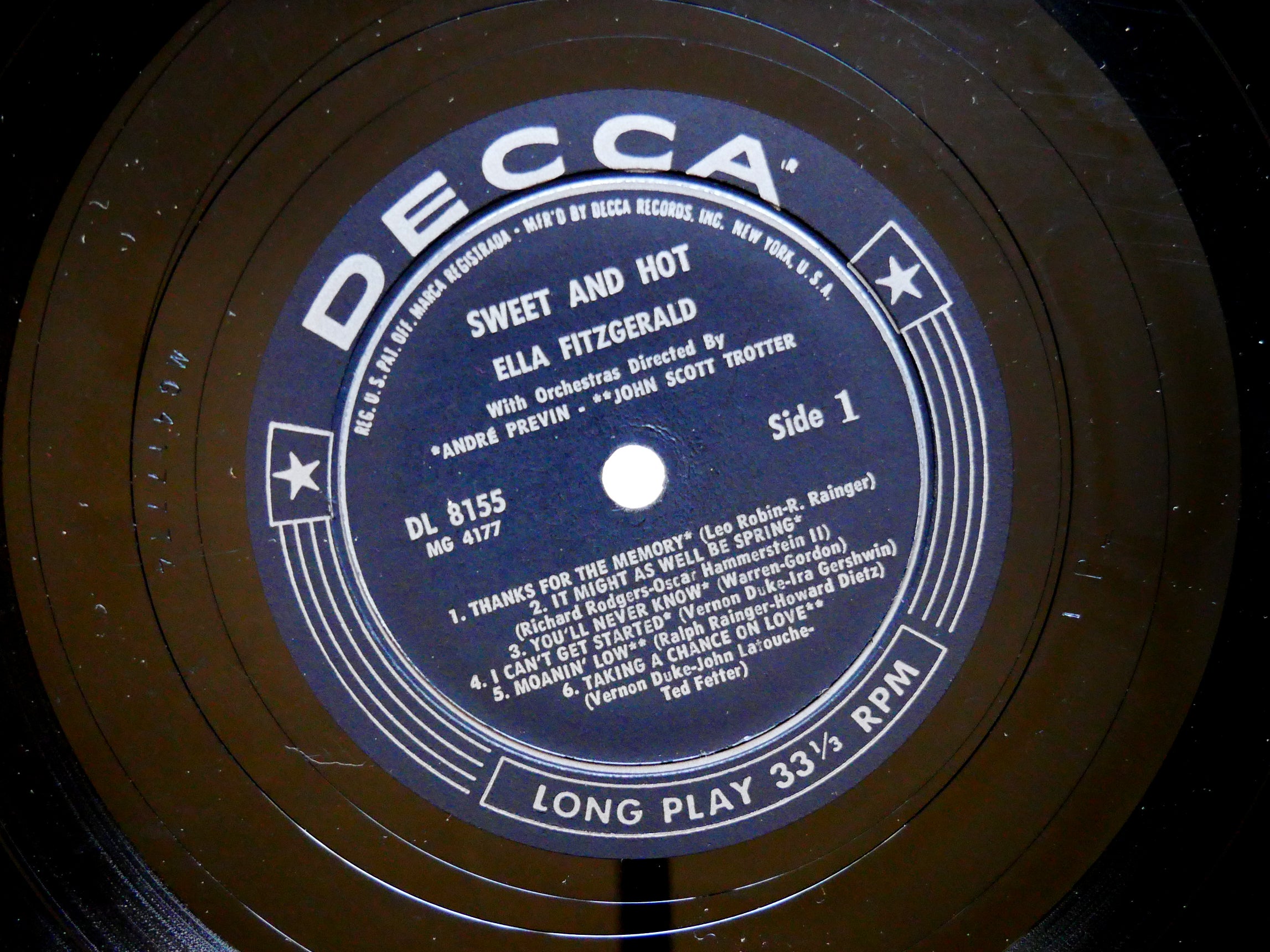 ELLA FITZGERALD Sweet And Hot LP DECCA DL 8155 US 1955 DG MONO JAZZ Benny Carter