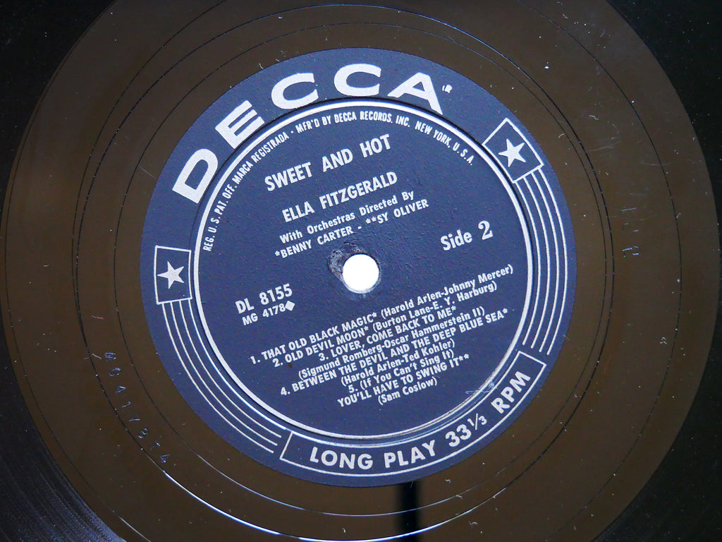 ELLA FITZGERALD Sweet And Hot LP DECCA DL 8155 US 1955 DG MONO JAZZ Benny Carter